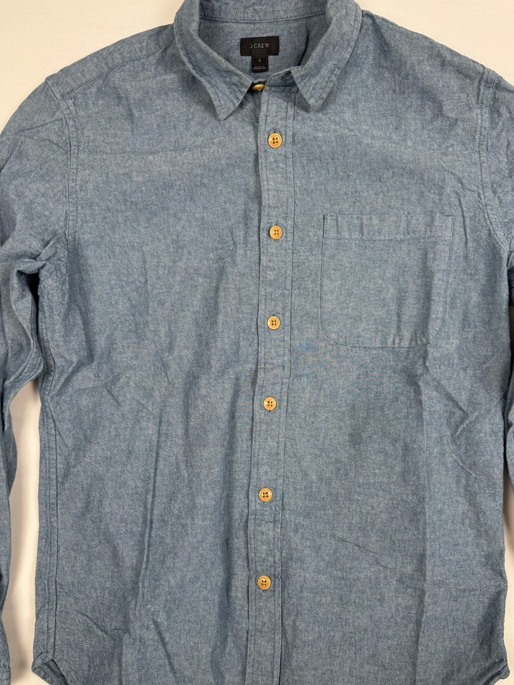 J.Crew Chambray Long Sleeve Button Down Blue Men’s S 100% Cotton